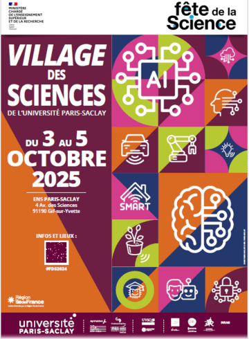 Affiche du Village des Sciences de l'Université Paris-Saclay 2025