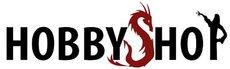 Logo du magasin HobbyShop (Ecriture stylisée avec un dragon à la place du S)