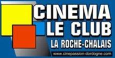 logo rectangle bleu avec cubes + cinéma le club en blanc