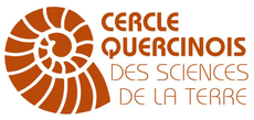 une ammonite stylisée et le nom Cercle Quercynois des Sciences de la Terre
