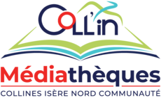 Logo COLL'in Communauté avec un livre ouvert supportant "Coll'in" le nom de la communauté de communes