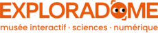 Nom exploradôme écrit en majuscule et orange